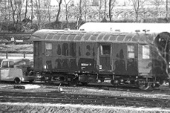 DSB service coach photographed in Fredericia, 14. January 1978